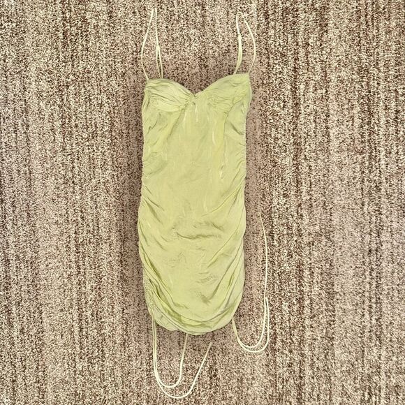 ZARA Women's Green Spaghetti Strap Dress Size Small - Picture 1 of 9